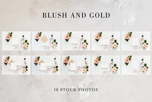 Blush & Gold - mockups photos  SAVVY PAPER CO