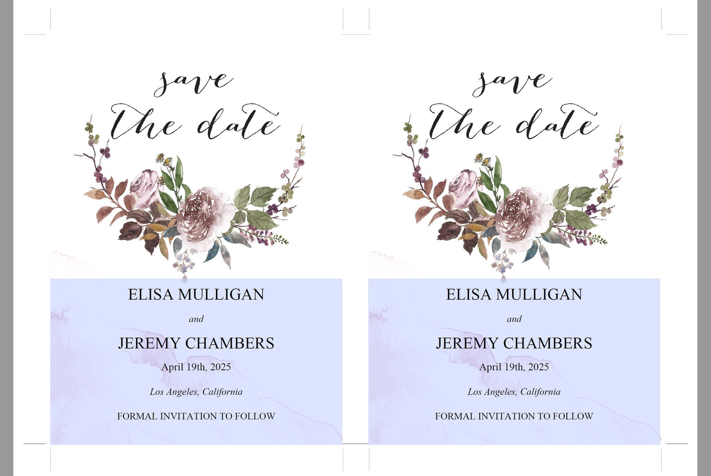Printable Save-the-Date Template, Engagement Invite, PDF Instant Download, Floral Wedding Announcement  - Elisa SAVE THE DATES SAVVY PAPER CO