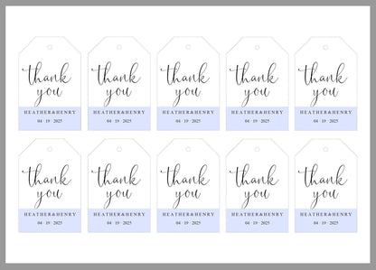 Simple Wedding Thank You Tags, Instant Download, Thank you Gift Tags, Printable Thank You, Calligraphy, Rustic Wedding  - Heather TAGS | TY | INSERTS SAVVY PAPER CO