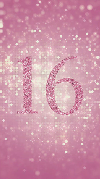Sweet 16 animated Blush Glitter Birthday Invitation, Video 16th Birthday Invite