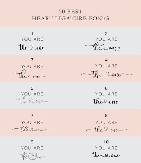 20 best heart ligature fonts SAVVY PAPER CO