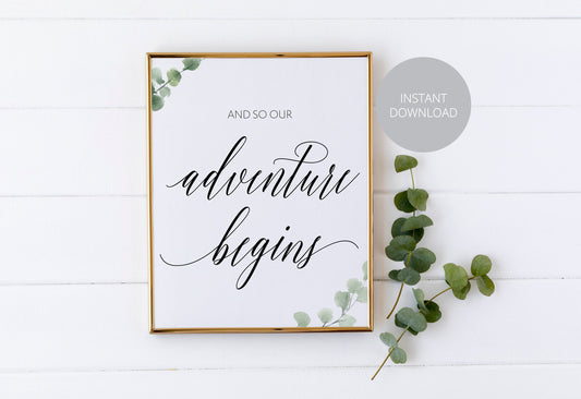 And so the Adventure Begins, Greatest Adventure, Wedding, Rustic Wedding, Greenery Wedding, Instant Download, Wedding Decor SIGNS | PHOTO BOOTH SAVVY PAPER CO