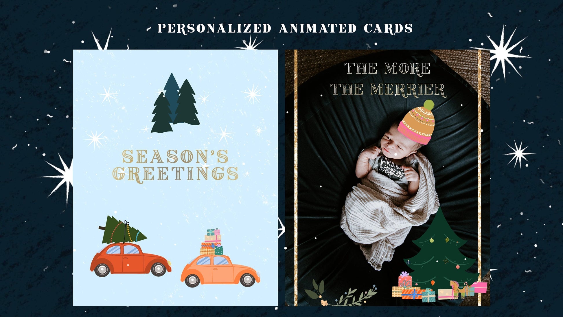 Animated Christmas Card, Holiday Card, Christmas Family Card, Christmas Photo Card  SAVVY PAPER CO