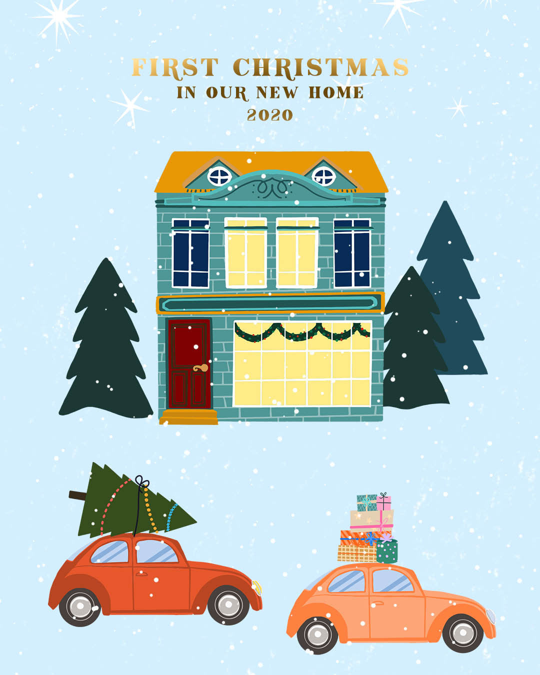 Animated Christmas Card, Holiday Card First Christmas in our New Home, Instant Download, Video Cards  SAVVY PAPER CO