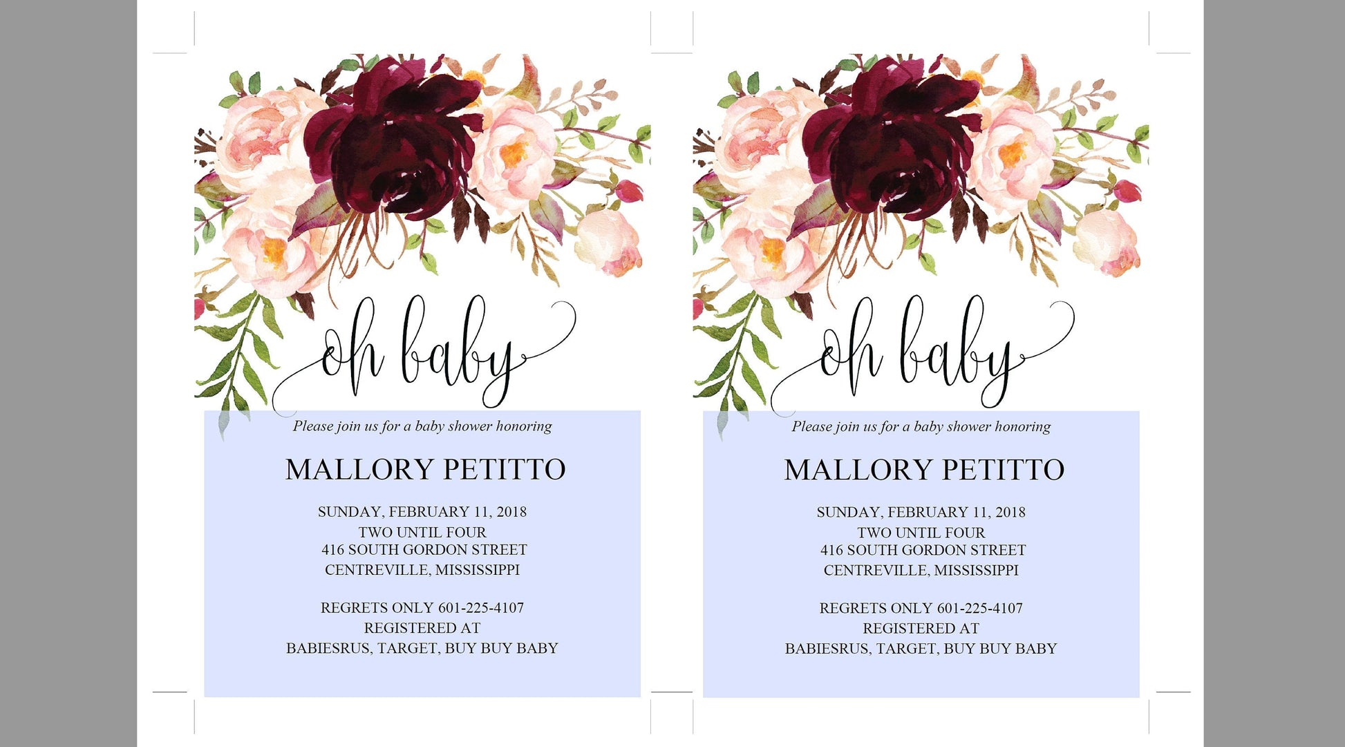 Baby Shower Invitation Template, Oh Baby, Baby Shower invite, Baby Shower Invites - MPU78  SAVVY PAPER CO