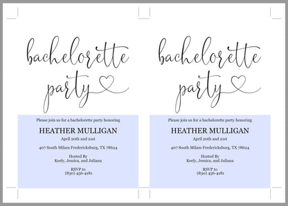 Bachelorette Party Invite, DIY Editable Instant Download Bachelorette Invites, Rustic Invitation Template  - Heather SHOWERS | BACHELORETTE SAVVY PAPER CO