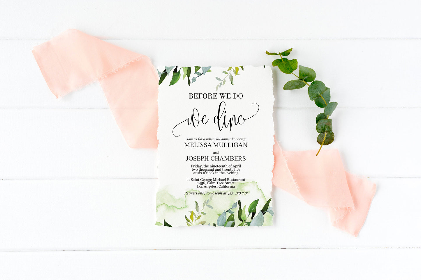 Before We Do We Dine Invitation Template, Printable Wedding Rehearsal Dinner Invitation, Greenery Wedding, Instant Download,  - Melissa REHEARSAL DINNER SAVVY PAPER CO