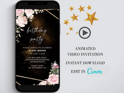 Birthday Video Invite, Electronic Animated Birthday Invitation, Custom Birthday Invite, Birthday Animated Card - SAVVY PAPER CO