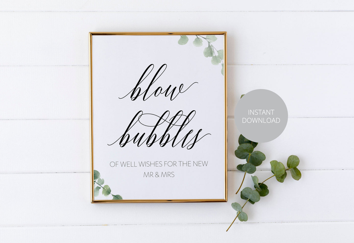 Blow Bubbles Sign, Wedding Send Off, Rustic Wedding, Greenery Wedding, Bubbles, Instant Download, Wedding Decor SIGNS | PHOTO BOOTH SAVVY PAPER CO