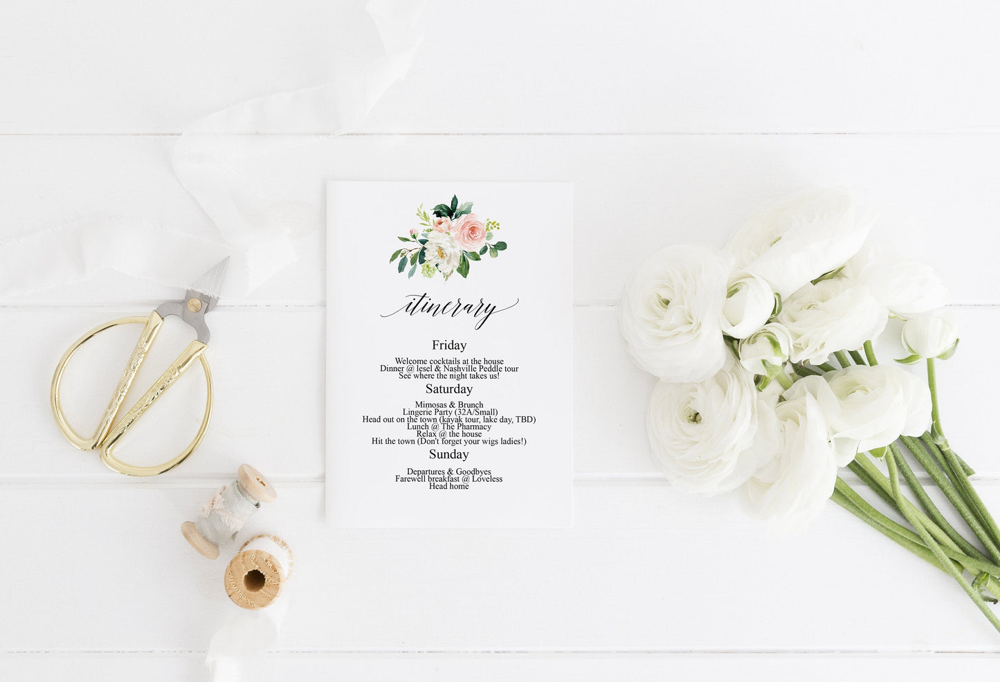 Blush Floral Bachelorette Party Invite, DIY Editable Instant Download Bachelorette Invites, Invitation Template - Eloise SHOWERS | BACHELORETTE SAVVY PAPER CO