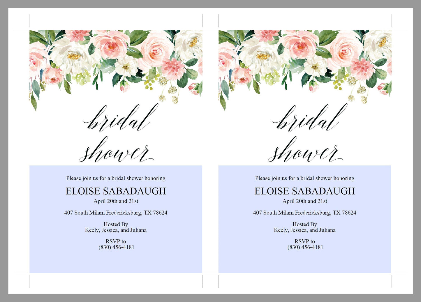 Blush Floral Bridal Shower Invitation Instant Download Printable Editable Template DIY Bridal Shower Invite  - Eloise SHOWERS | BACHELORETTE SAVVY PAPER CO