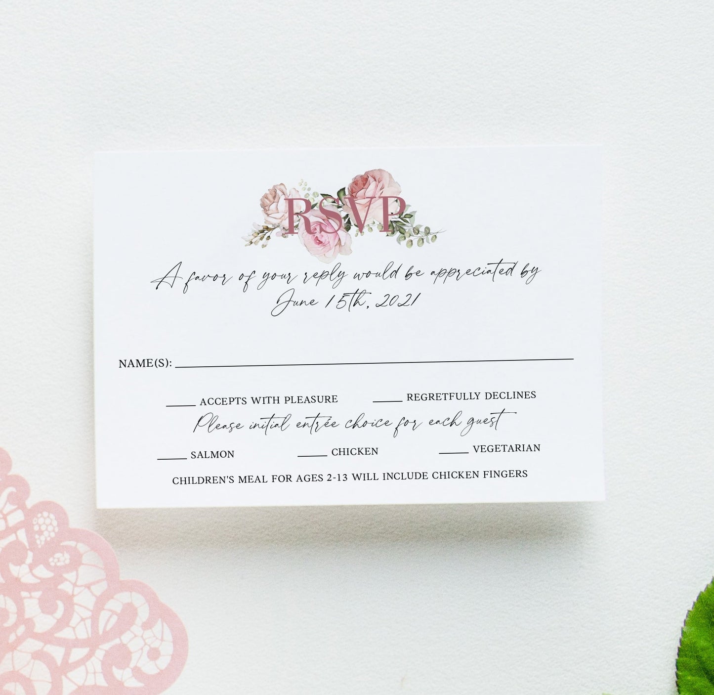 Blush Wedding Invitation Set laser cut rose gold elegant wedding invitation Floral Wedding Invites  [ ]