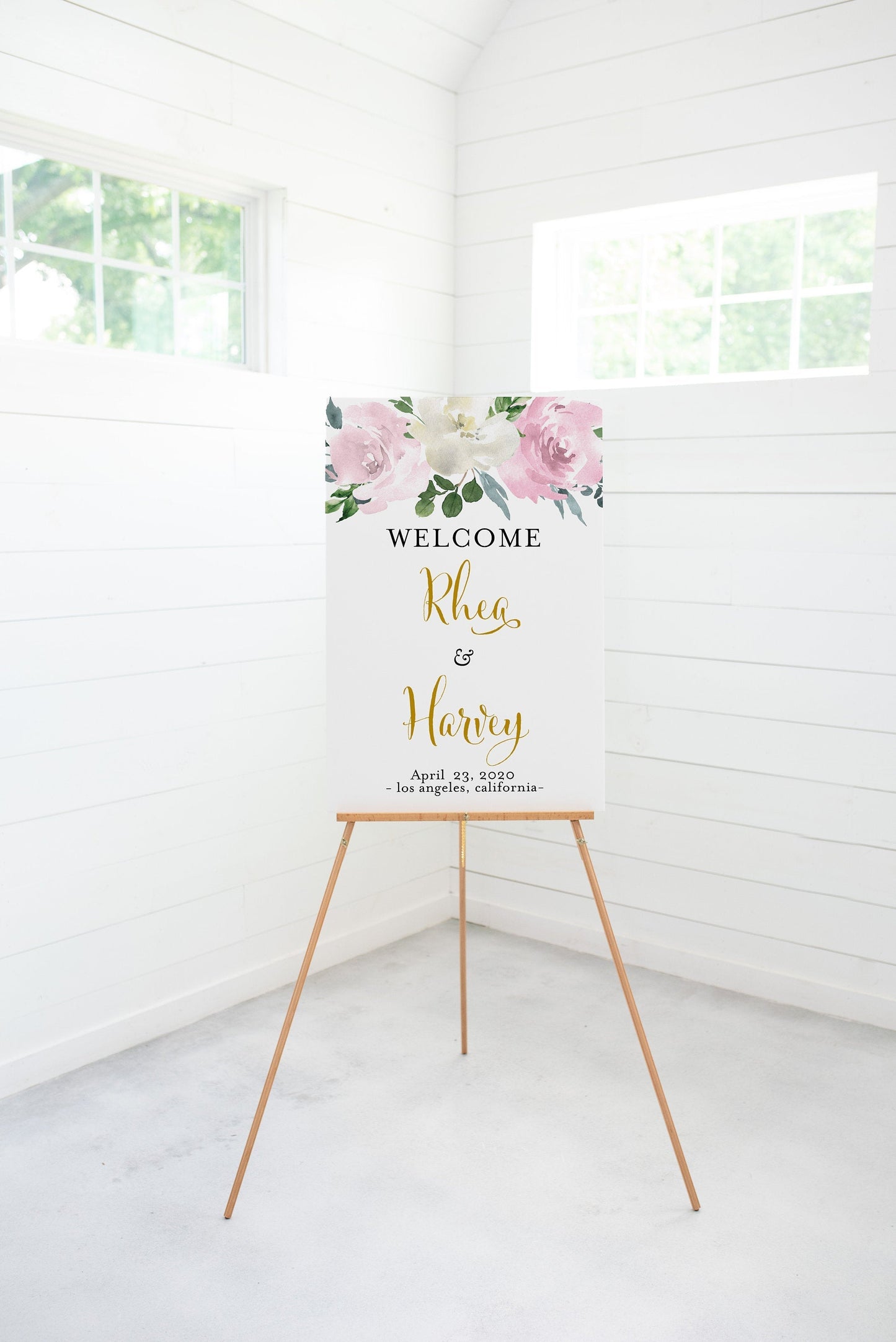 Blush Wedding Printable Welcome Sign Editable Template Instant Download Dusty Blue - Rhea SIGNS | PHOTO BOOTH SAVVY PAPER CO