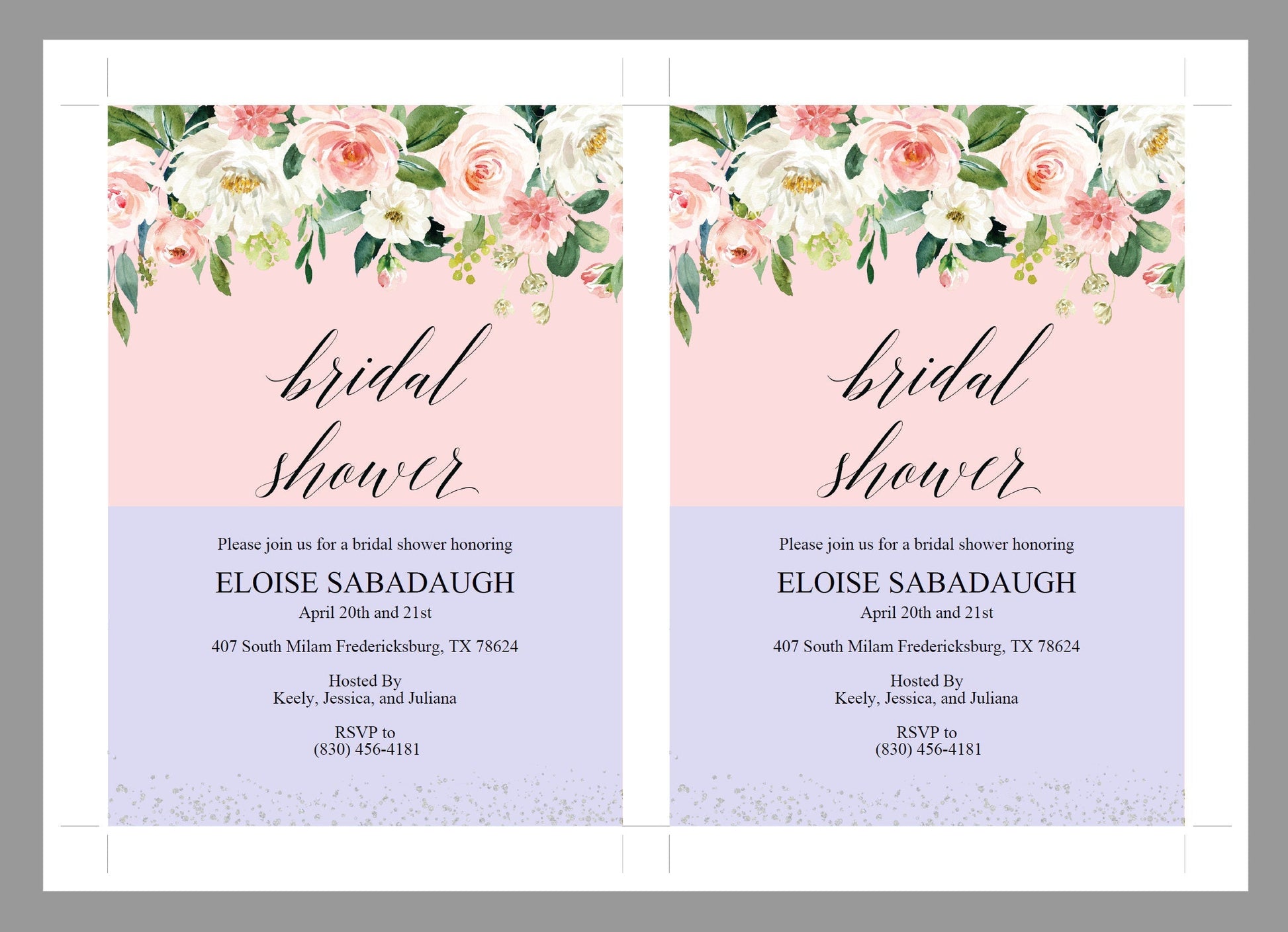 Bridal Shower Invitation Instant Download Printable Editable Template DIY Bridal Shower Invite Blush Floral  - Eloise SHOWERS | BACHELORETTE SAVVY PAPER CO