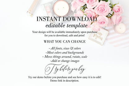 Bridal Shower Invite Templett Invitation Template Printable Instant Download Greenery - Scarlett SHOWERS | BACHELORETTE SAVVY PAPER CO