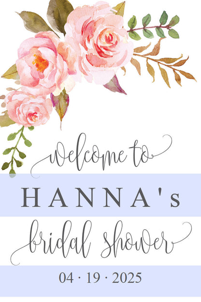Bridal Shower Welcome Sign Printable Template Editable Instant Download Floral Wedding Décor  -HANNA SHOWER/BACH SIGNS SAVVY PAPER CO