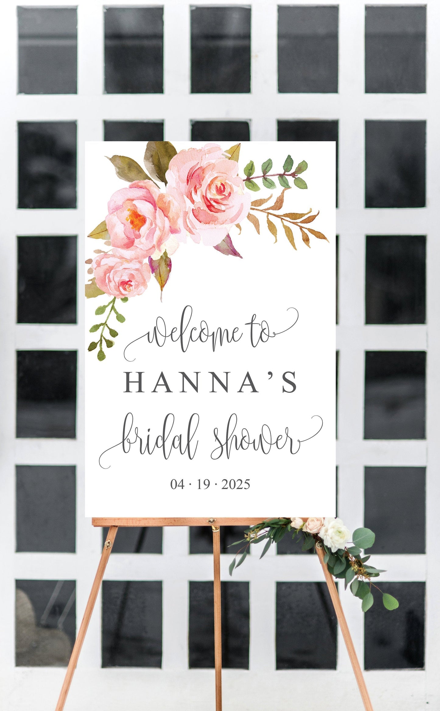 Bridal Shower Welcome Sign Printable Template Editable Instant Download Floral Wedding Décor  -HANNA SHOWER/BACH SIGNS SAVVY PAPER CO