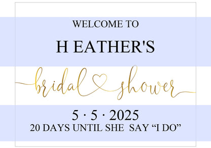 Bridal Shower Welcome Sign Printable Template Editable Instant Download Wedding Décor Gold - Heather SHOWER/BACH SIGNS SAVVY PAPER CO