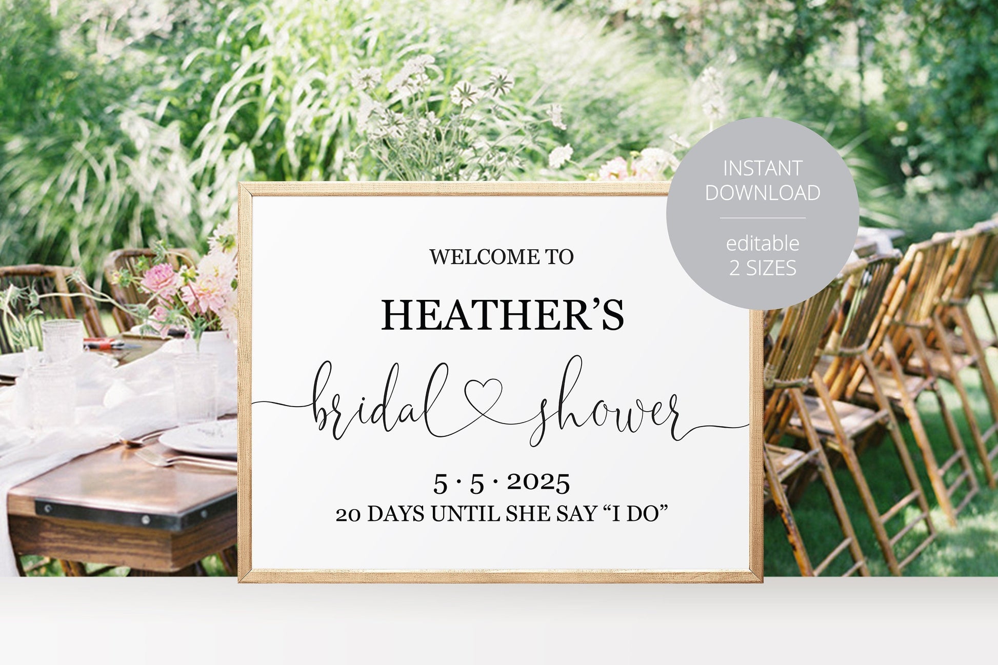 Bridal Shower Welcome Sign Printable Template Editable Instant Download Wedding Décor  - Heather SHOWER/BACH SIGNS SAVVY PAPER CO