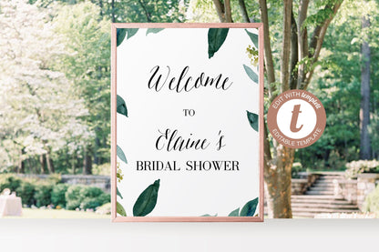 Bridal Shower Welcome Sign Printable Template Editable Instant Download Wedding Décor -TARA SHOWER/BACH SIGNS SAVVY PAPER CO