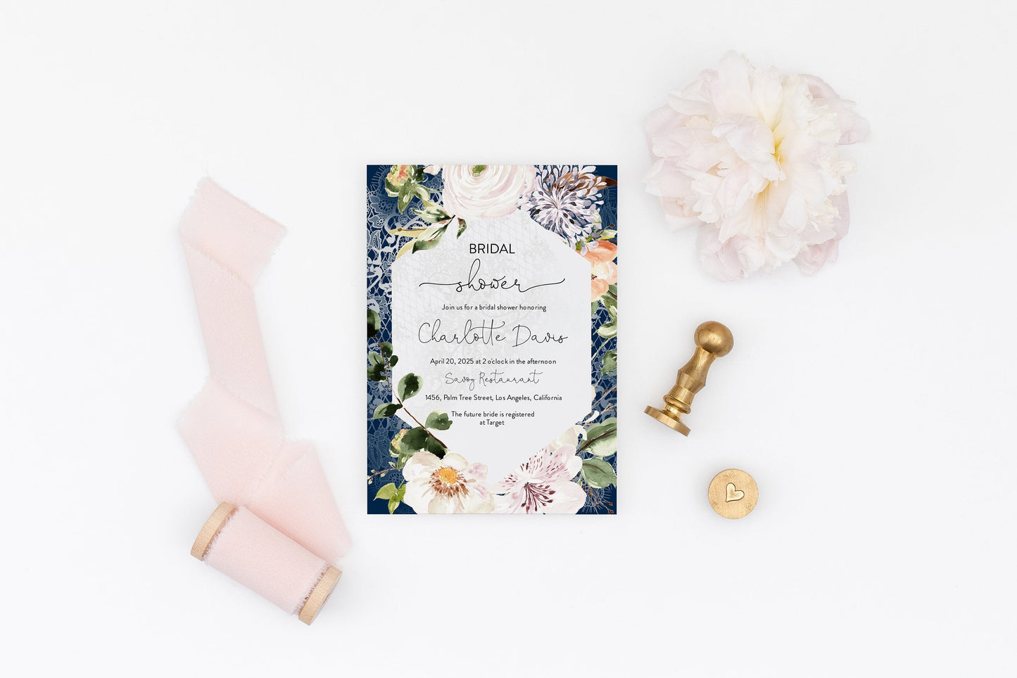 Change Background Color Bridal Shower Invitation Instant Download Printable Editable Template DIY Invite Floral - Charlotte SHOWERS | BACHELORETTE SAVVY PAPER CO