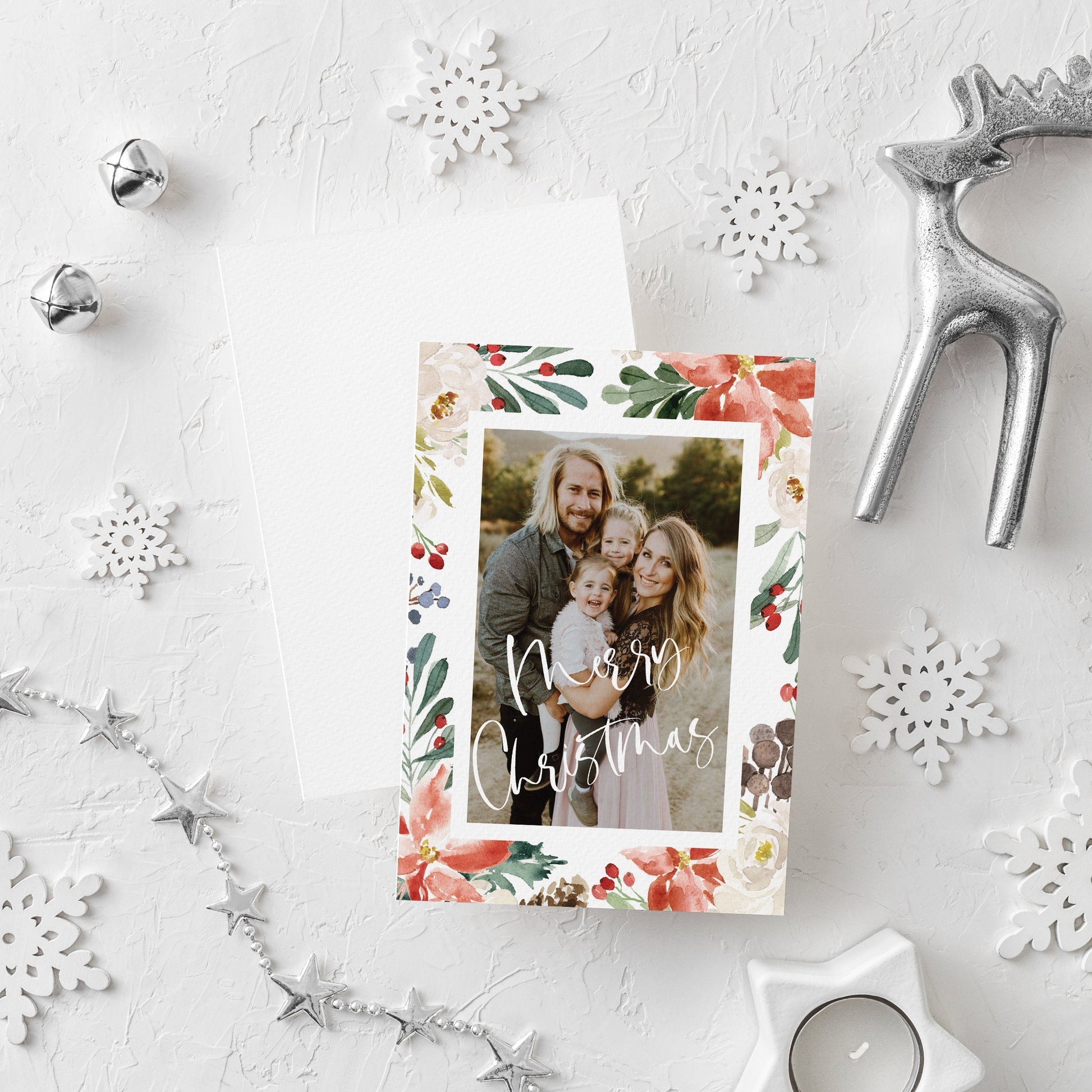 Christmas Card Photo Template, Holiday Card Template Photo, Editable Instant Download, Happy Holidays Card CC1  SAVVY PAPER CO