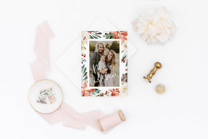 Christmas Card Photo Template, Holiday Card Template Photo, Editable Instant Download, Happy Holidays Card CC1  SAVVY PAPER CO