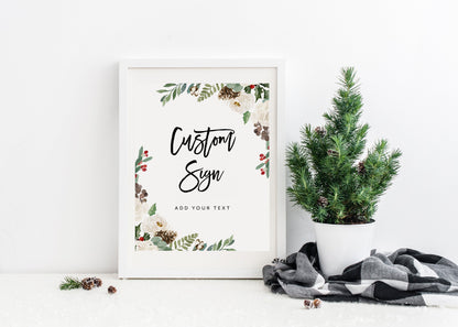 Christmas Custom Sign Template, Printable  Christmas Welcome Sign, Baby Shower Decoration  #CC1  SAVVY PAPER CO