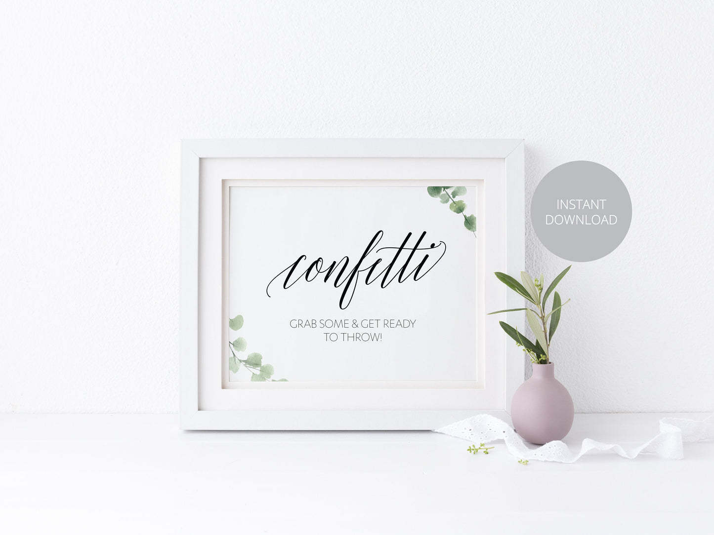 Confetti Sign Rustic Wedding sign, Printable Sign, Instant Download, Wedding Signage, Reception Sign, Send Off Signs  SAVVY PAPER CO