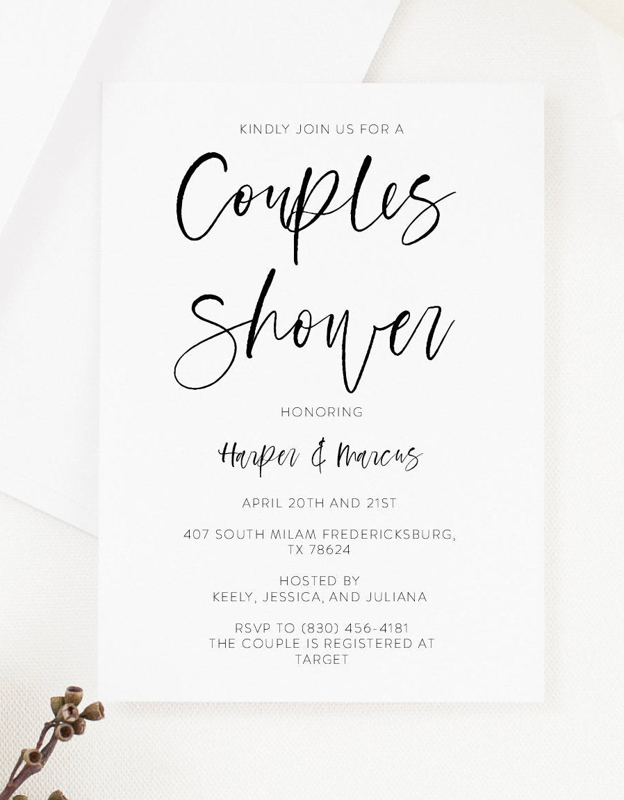Couples Shower Invite Template Templett Shower Printable Invitation Instant Download Bridal Shower- Eileen SHOWERS | BACHELORETTE SAVVY PAPER CO
