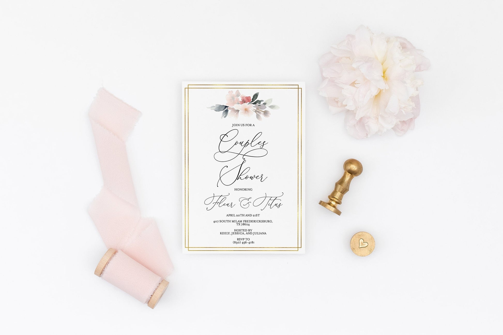 Couples Shower Invite Template Templett Shower Printable Invitation Instant Download Bridal Shower- Fleur SHOWERS | BACHELORETTE SAVVY PAPER CO
