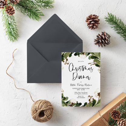 EDITABLE Christmas Dinner Invitation Holiday dinner Christmas Party Invitations Christmas Invitation Template Instant Download CC1  SAVVY PAPER CO