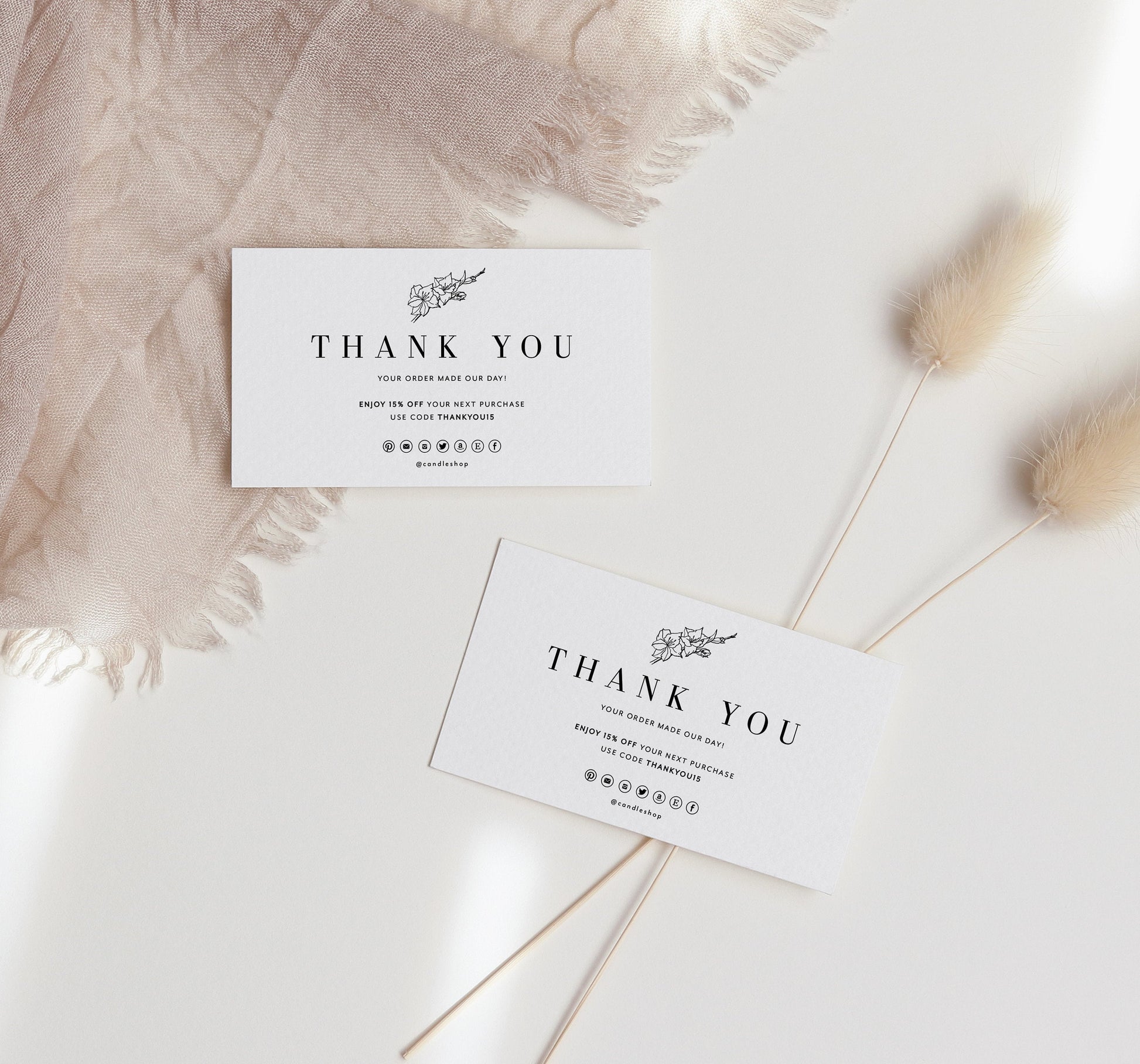 Editable Business Thank You Template, Thank You For Your Order Card Template, Printable Thanks Insert Design  SAVVY PAPER CO