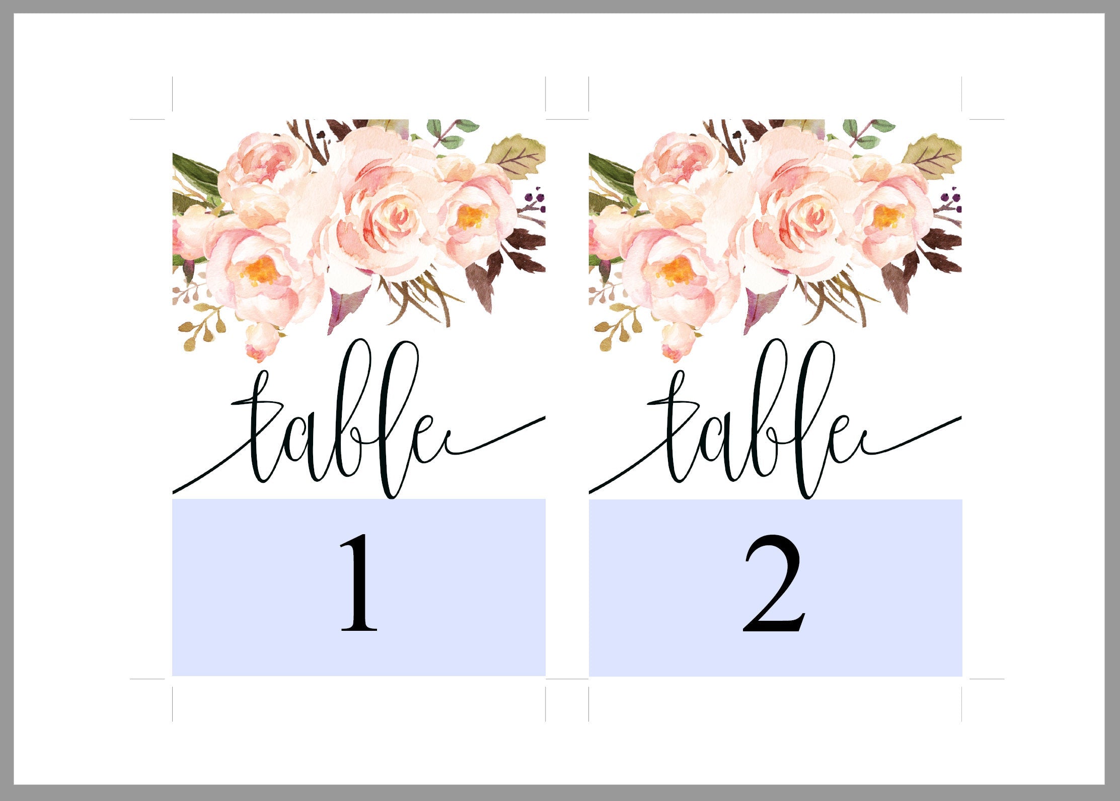 FREEBIE Floral Wedding Table Number, Wedding Table Printable, Numbers ...