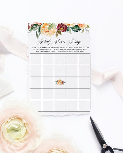 Fall Baby Bingo Game Baby Shower Game Printable Bingo Game #KR1 GAMES INSERTS SIGNS SAVVY PAPER CO