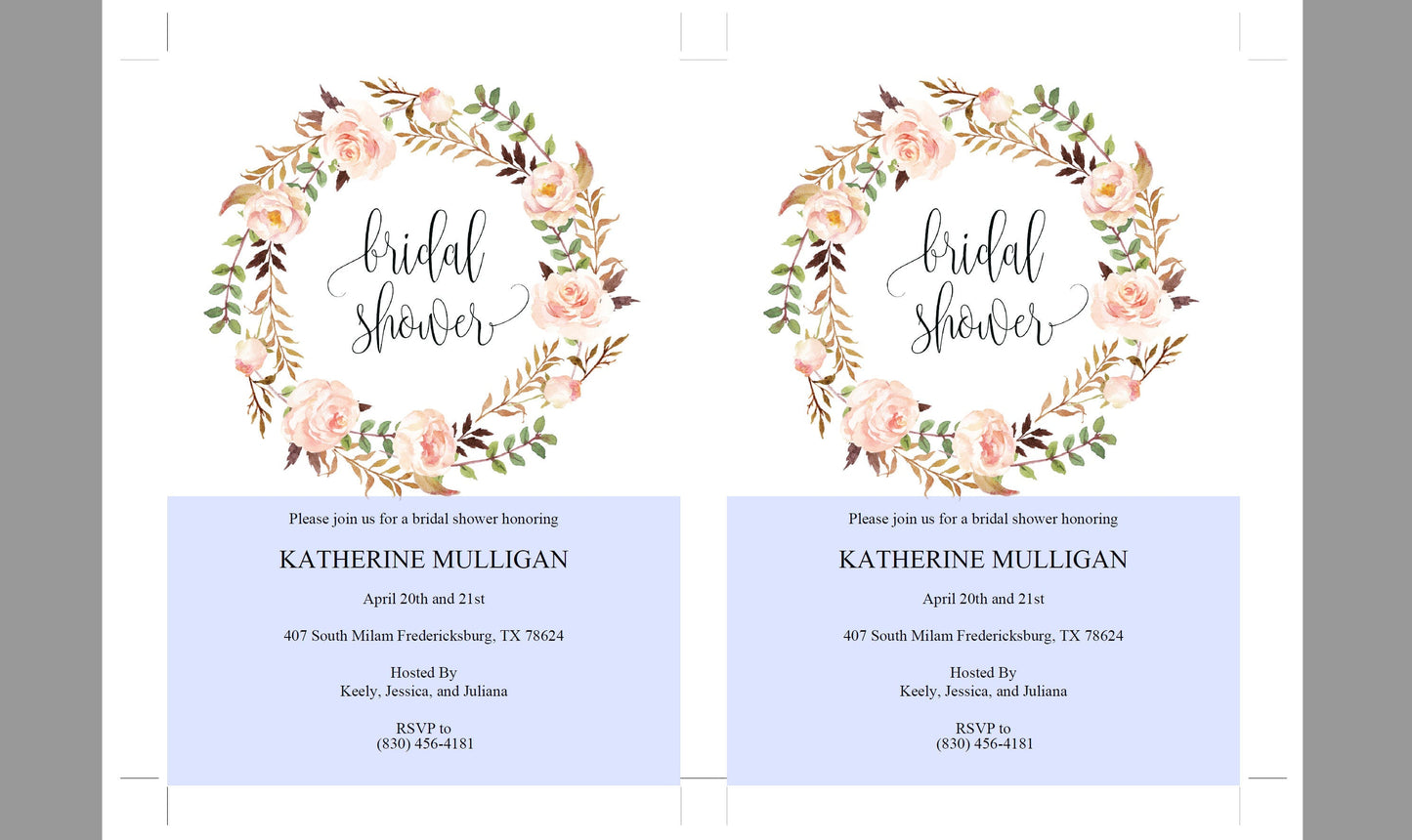 Floral Bridal Shower Invitation Instant Download Printable Editable Template DIY Bridal Shower Invite - Katherine SHOWERS | BACHELORETTE SAVVY PAPER CO