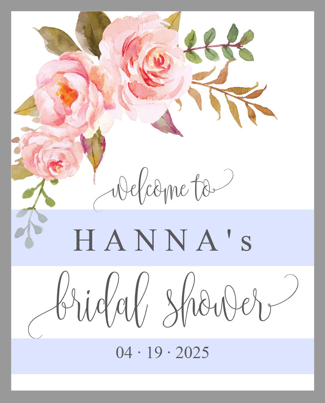 Floral Bridal Shower Welcome Sign Printable Template Editable Instant Download Wedding Décor  -HANNA SHOWER/BACH SIGNS SAVVY PAPER CO