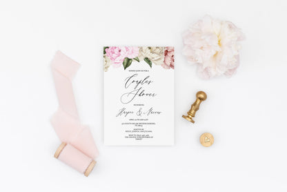 Floral Couples Shower Invite Template Templett Shower Printable Invitation Instant Download Bridal Shower Blush - Harper SHOWERS | BACHELORETTE SAVVY PAPER CO