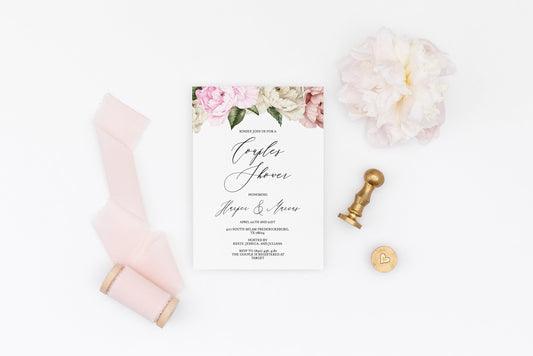 Floral Couples Shower Invite Template Templett Shower Printable Invitation Instant Download Bridal Shower Blush - Harper SHOWERS | BACHELORETTE SAVVY PAPER CO