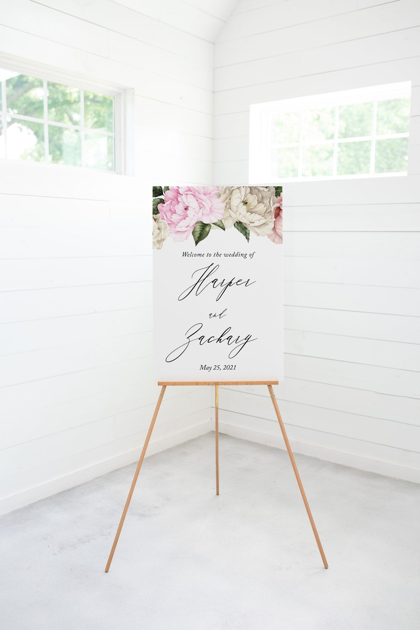 Floral Wedding Printable Welcome Sign Editable Template Instant Download - Harper SIGNS | PHOTO BOOTH SAVVY PAPER CO
