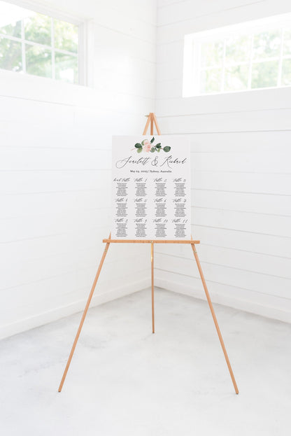 Floral Wedding Seating Chart Template Printable Seating Sign Editable Text INSTANT DOWNLOAD - Scarlett SEATING CHARTS | CARDS SAVVY PAPER CO