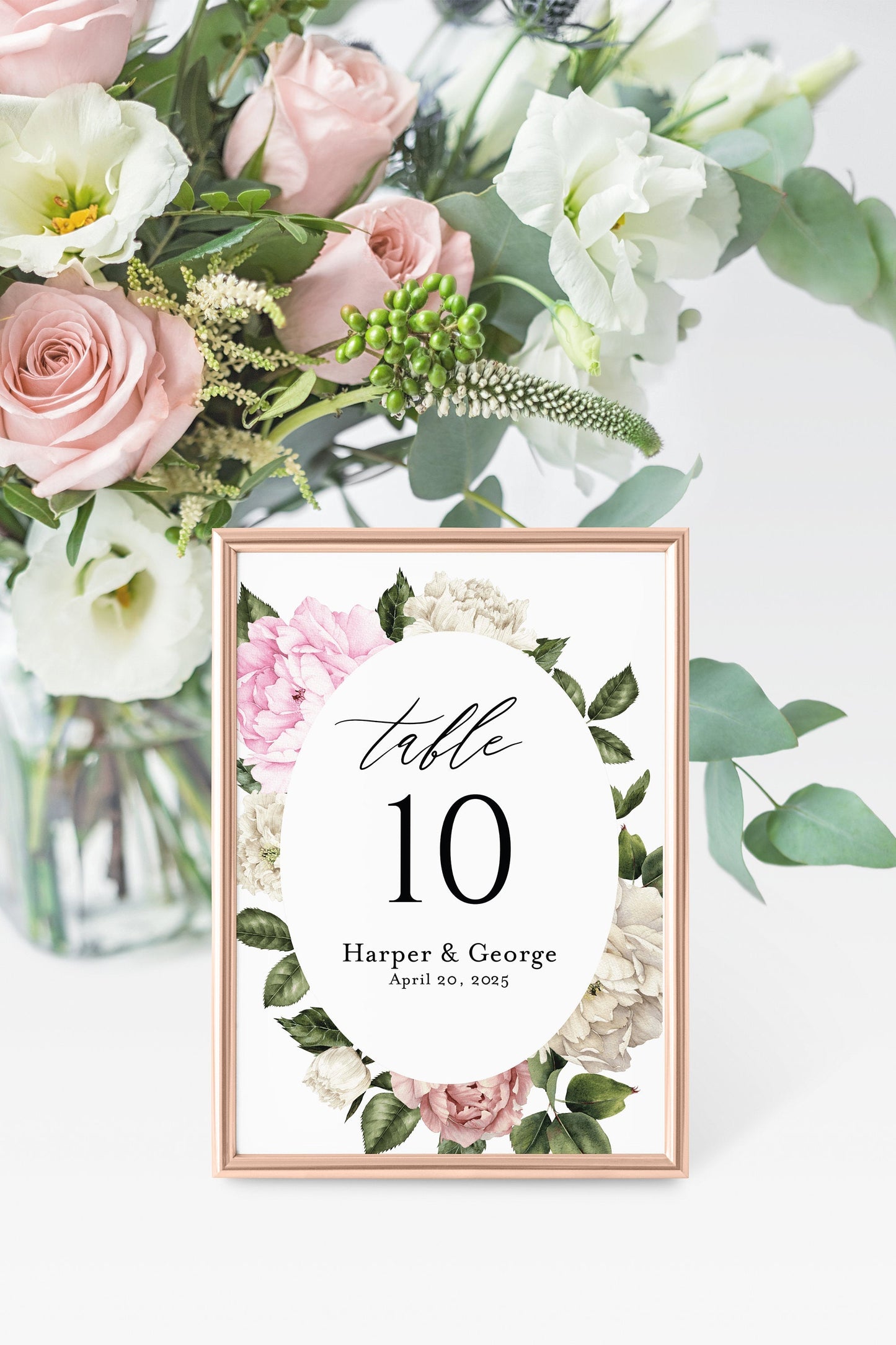 Floral Wedding Table Number Printable Numbers Printable Instant Download Templett Table Number Cards  -Harper TABLE NUMBERS SAVVY PAPER CO