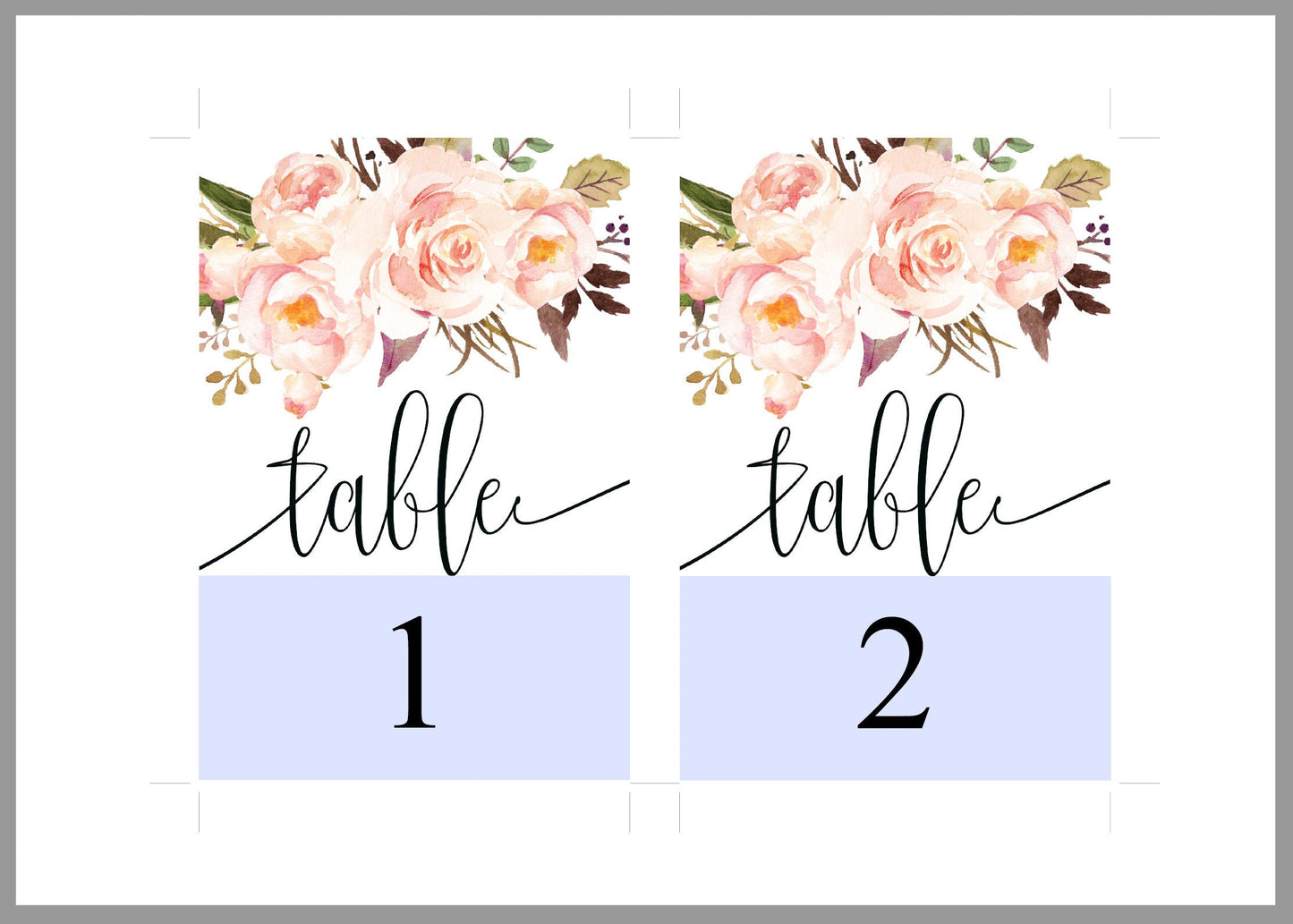 Floral Wedding Table Number, Wedding Table Printable, Numbers Printable, Instant Download, DIY Table Numbers, Table Number Cards  -KATHERINE TABLE NUMBERS SAVVY PAPER CO