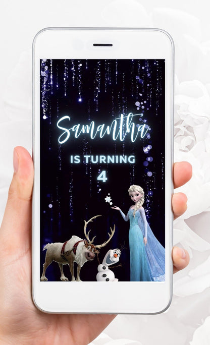 Frozen Birthday Whatsapp Invite, Frozen Invitation Template, Elsa Birthday Invitations, Winter Birthday Invitation ecard, Elsa Frozen Party  SAVVY PAPER CO