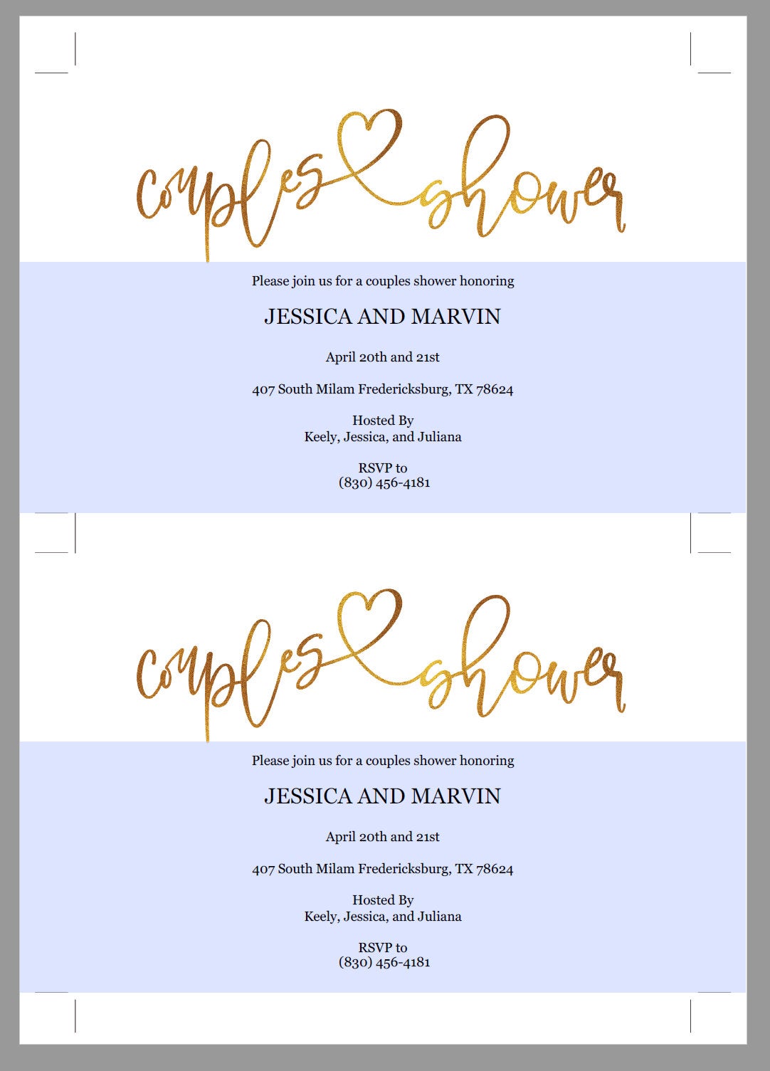 Gold Couples Shower Invitation Instant Download Printable Editable Template DIY Bridal Shower Invite -JESSICA SHOWERS | BACHELORETTE SAVVY PAPER CO