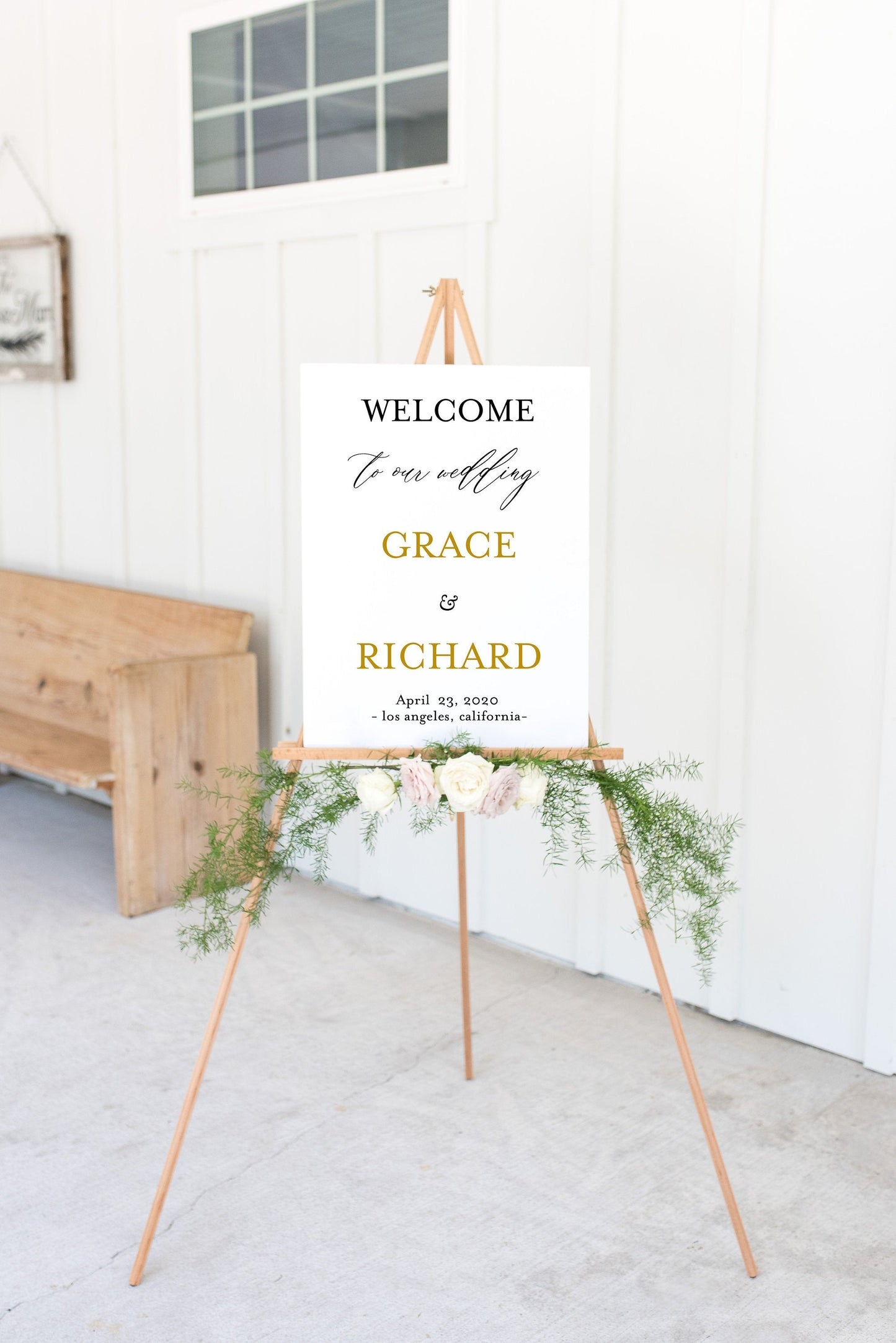 Gold Wedding Printable Welcome Sign, Christmas Editable Template, Instant Download  - Grace SIGNS | PHOTO BOOTH SAVVY PAPER CO