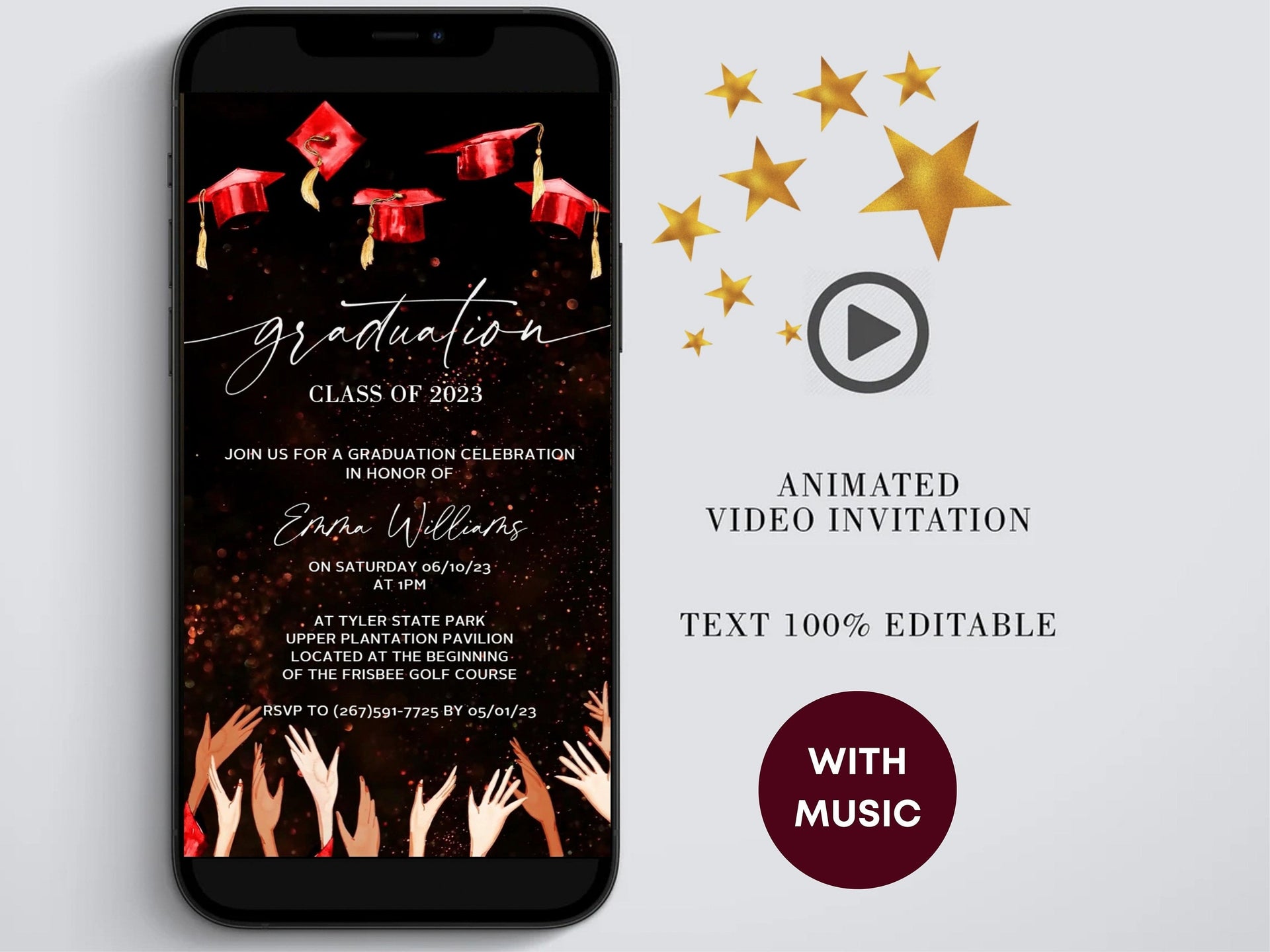 Graduation Video Invitation Template Animated Invitation 