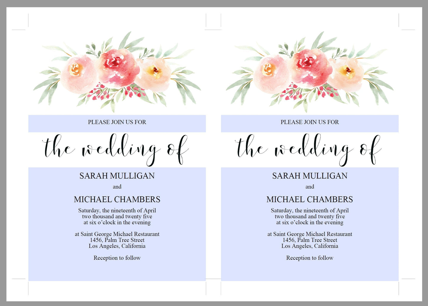 Greenery Blush Wedding Invitation Editable Template, Printable DIY Instant Download Invites, Digital Download Invitations- Sarah WEDDING INVITATIONS SAVVY PAPER CO