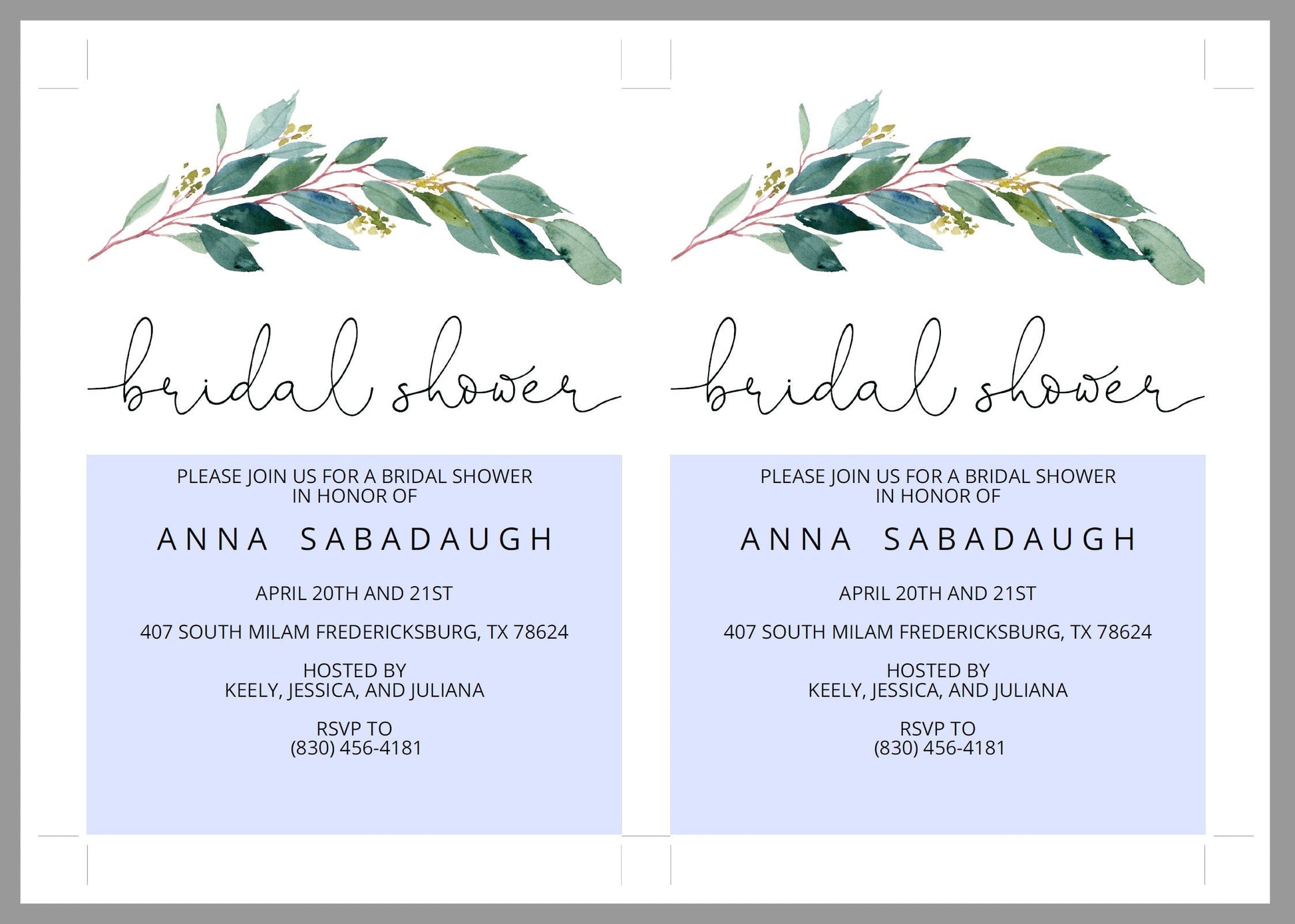 Greenery Bridal Shower Invitation Instant Download Printable Editable Template DIY Bridal Shower Invite - ANNA SHOWERS | BACHELORETTE SAVVY PAPER CO
