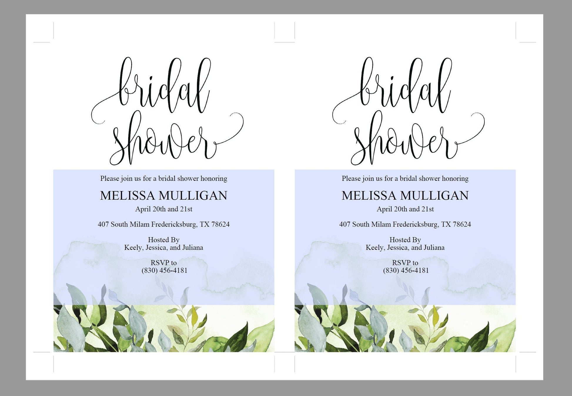 Greenery Bridal Shower Invitation Instant Download Printable Editable Template DIY Bridal Shower Invite - Melissa SHOWERS | BACHELORETTE SAVVY PAPER CO